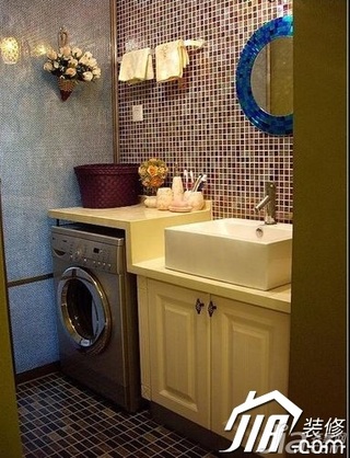 田园风格公寓富裕型130平米卫生间浴室柜效果图