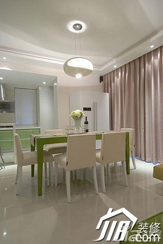 简约风格公寓简洁富裕型130平米餐厅窗帘图片