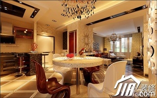 简约风格二居室富裕型120平米餐厅餐桌图片