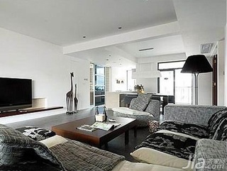 简约风格公寓大气灰色5-10万100平米客厅沙发图片