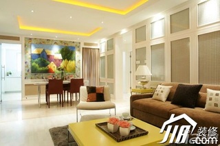 简约风格公寓简洁5-10万客厅餐厅背景墙沙发图片