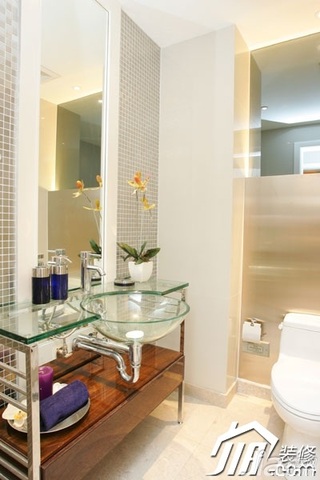 简约风格公寓简洁5-10万卫生间背景墙洗手台效果图