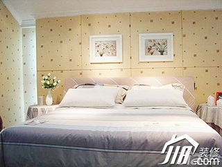 简约风格小户型白色经济型40平米卧室卧室背景墙床图片