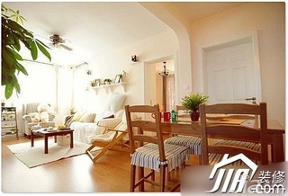 田园风格公寓富裕型90平米客厅餐桌图片