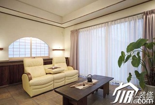 混搭风格公寓富裕型80平米客厅窗帘效果图