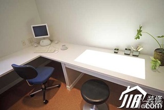 混搭风格公寓富裕型90平米工作区书桌图片