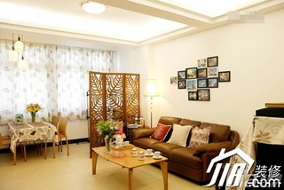 中式风格公寓民族风富裕型90平米客厅沙发背景墙沙发图片