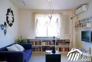 简约风格公寓简洁富裕型80平米客厅背景墙沙发效果图
