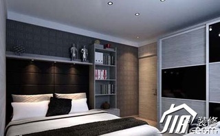 简约风格公寓大气富裕型80平米卧室卧室背景墙床效果图