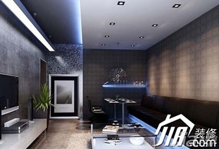 简约风格公寓大气黑色富裕型80平米客厅电视背景墙沙发图片