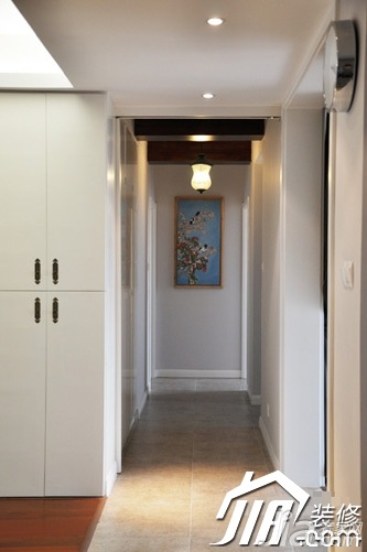 公寓装修,简约风格,三居室装修,120平米装修,富裕型装修,过道,装饰画