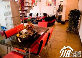 混搭风格公寓红色富裕型100平米客厅沙发背景墙沙发效果图