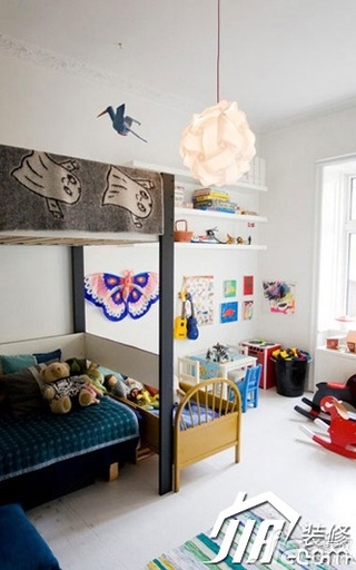 欧式风格公寓富裕型100平米儿童房床图片