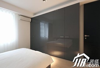 简约风格公寓简洁黑白富裕型100平米卧室床图片