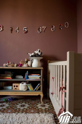 美式乡村风格公寓经济型儿童房儿童床图片