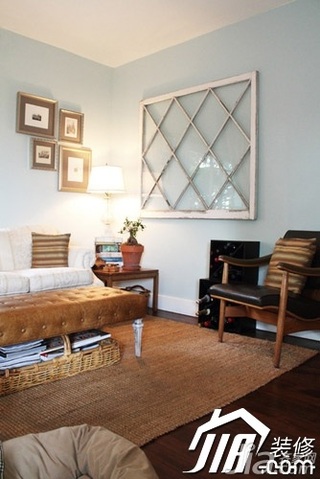美式乡村风格公寓经济型80平米客厅照片墙沙发效果图