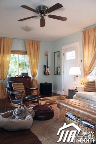 美式乡村风格公寓经济型80平米客厅沙发图片