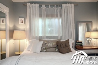 美式乡村风格公寓经济型80平米卧室窗帘效果图