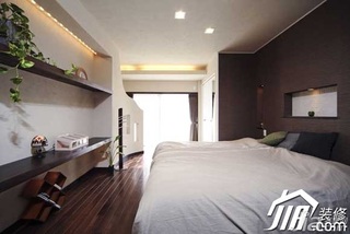 日式风格公寓富裕型90平米卧室卧室背景墙床图片