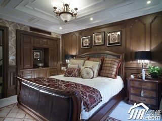 新古典风格四房大气富裕型卧室卧室背景墙床图片