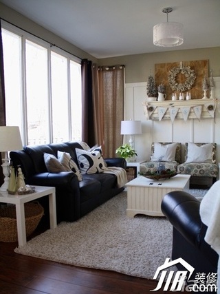 美式乡村风格公寓富裕型90平米客厅沙发图片