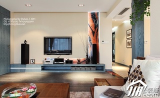 欧式风格别墅富裕型客厅电视柜效果图