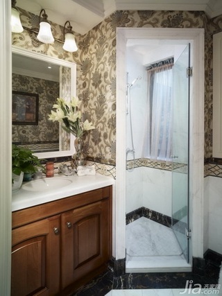 欧式风格三居室富裕型90平米淋浴房安装图