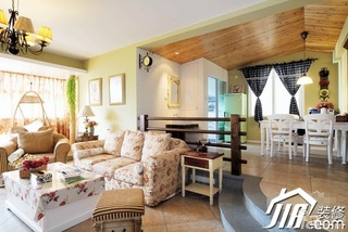 混搭风格公寓浪漫富裕型90平米客厅沙发背景墙茶几效果图
