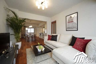 日式风格公寓富裕型90平米客厅沙发效果图