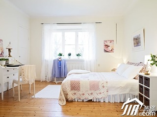 欧式风格小户型舒适50平米卧室床图片