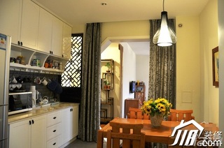 中式风格公寓富裕型90平米厨房窗帘效果图