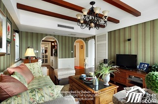 田园风格二居室富裕型客厅沙发效果图