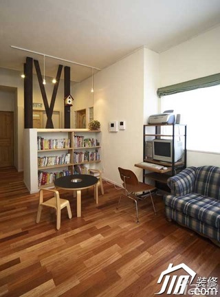 欧式风格公寓富裕型80平米书柜效果图