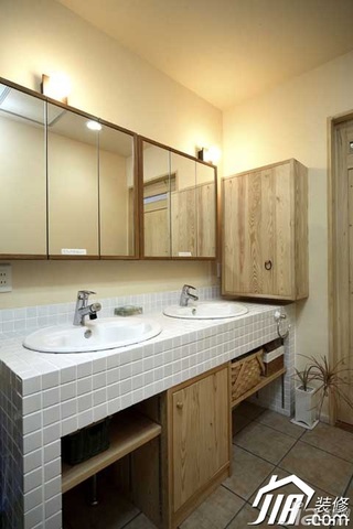 欧式风格公寓富裕型80平米洗手台图片