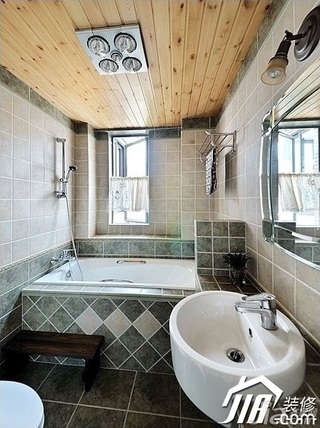 混搭风格三居室120平米浴缸图片