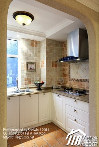新古典风格四房以上白色厨房橱柜图片