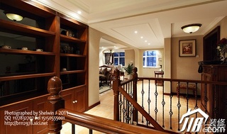 新古典风格四房以上楼梯书柜效果图