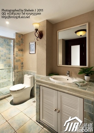 新古典风格四房以上白色浴室柜效果图