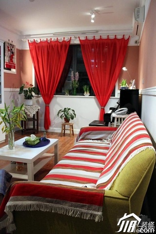 简约风格公寓可爱富裕型90平米客厅沙发图片