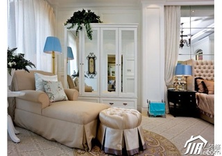 欧式风格复式简洁15-20万卧室卧室背景墙床图片