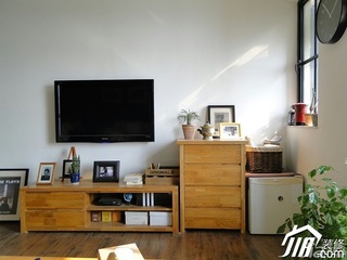 宜家风格二居室70平米电视柜图片
