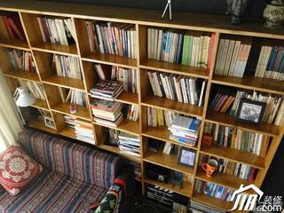 宜家风格二居室70平米书房书架效果图