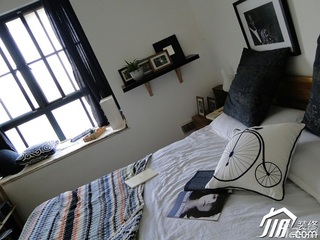 宜家风格二居室70平米卧室飘窗床效果图