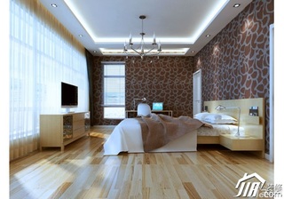 简约风格二居室简洁富裕型100平米卧室床图片