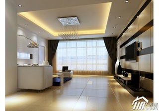 简约风格二居室简洁富裕型100平米客厅电视背景墙沙发效果图