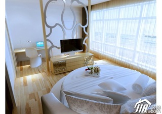 简约风格二居室简洁富裕型100平米卧室床图片