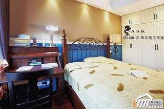 混搭风格公寓富裕型80平米卧室床图片