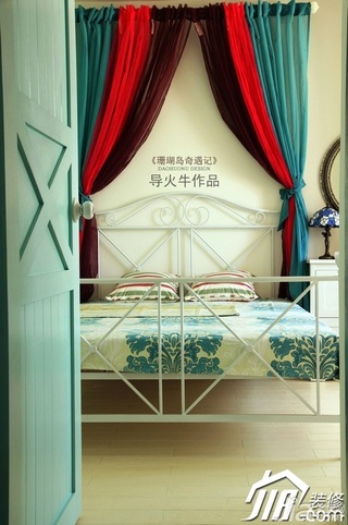 导火牛地中海风格复式舒适富裕型卧室床图片