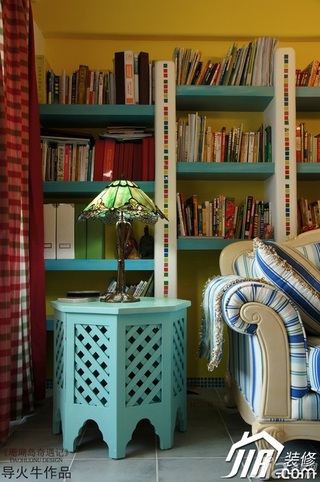 导火牛地中海风格复式富裕型书房沙发图片