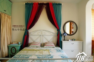 导火牛地中海风格复式舒适富裕型卧室床效果图